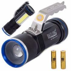 Bailong 3v1 alu akumulatorska LED ročna svetilka XM-L T6 USB 400m CREE COB