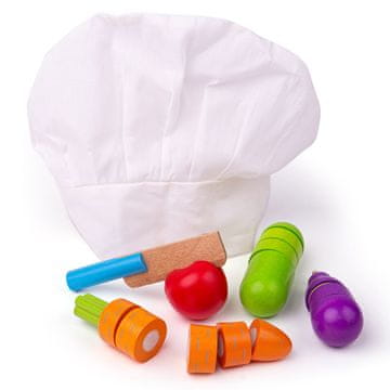Bigjigs Toys Leseno rezanje zelenjave s pokrovčkom