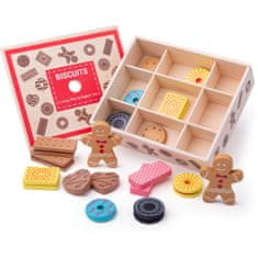 Bigjigs Toys škatla z lesenimi piškoti
