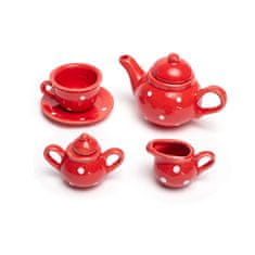 Bigjigs Toys Čajni set z rdečimi pikami