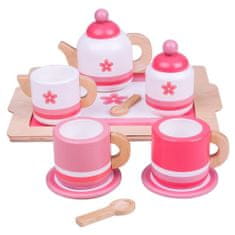 Bigjigs Toys Leseni čajni set roza