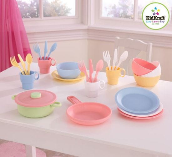 KidKraft Jedilni set pastelnih 27 kosov