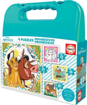 Educa Disney Animals Puzzle 4v1 (12,16,20,25 kosov)