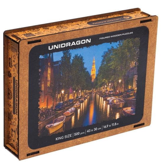 Unidragon Lesena sestavljanka - Večerni Amsterdam velikost L