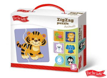 Daljna dežela Puzzle ZigZag živali 6 slik