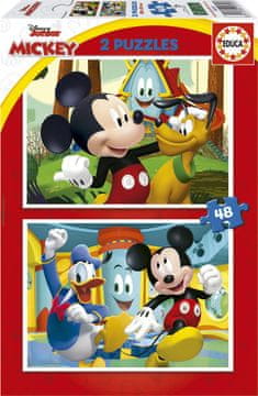Educa Puzzle Mickey Mouse: zabaviščni park 2x48 kosov