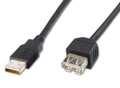 USB 2.0 podaljšek, A-A, 20 cm, črn