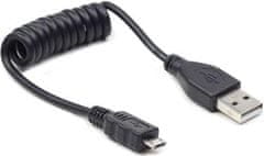 C-Tech GEMBIRD Kabel USB A Moški/Mikro B Moški 2.0, 60 cm, črn, zvit