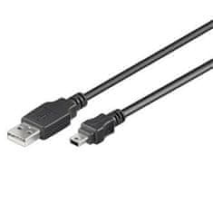 Kabel USB 2.0, A-B mini, 5 nožic, 5 m