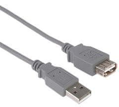 USB 2.0 podaljšek, A-A, 3 m, siv