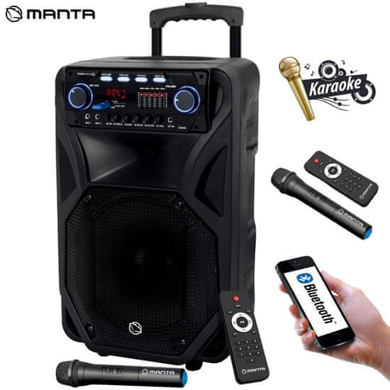Manta SPK5021 PRO FONOS prenosni KARAOKE zvo nik Bluetooth TWS