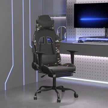 Vidaxl vidaXL Masažni igralni stol z naslonom za noge, črn in kamuflažen