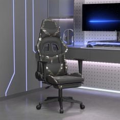 Greatstore Gaming stol z oporo za noge črno in kamuflažno umetno usnje