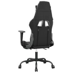 Vidaxl Gaming stol z oporo za noge črno in kamuflažno umetno usnje