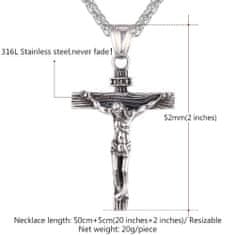 Northix U7 Ogrlica z križem - srebrna 