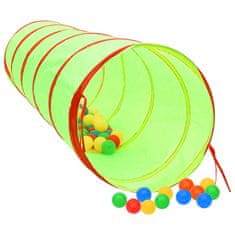 Vidaxl Otroški tunel za igranje z 250 žogicami zelen 175 cm poliester