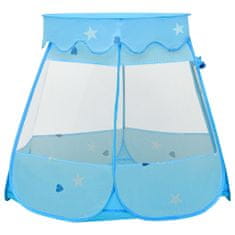 Greatstore Otroški šotor za igranje z 250 žogicami moder 102x102x82 cm