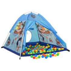 Vidaxl Otroški šotor za igranje z 250 žogicami moder 120x120x90 cm