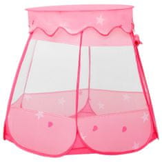 shumee Otroški šotor za igranje z 250 žogicami roza 102x102x82 cm