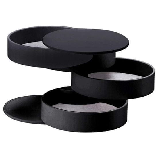 Northix Škatla za nakit, 4 plasti - črna