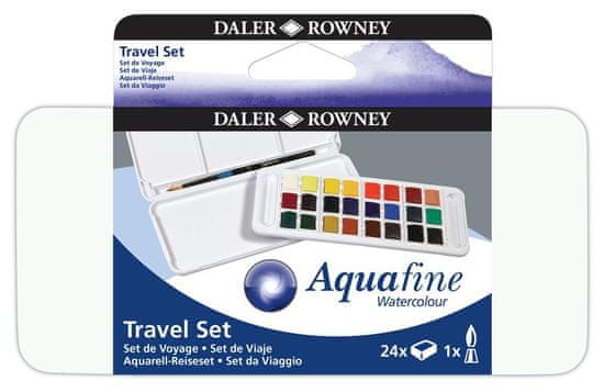 Daler Rowney Set akvarelnih barv Aquafine Travel set,24x1/2 tabletka+čopi