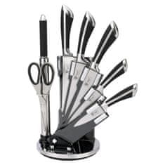 Northix Komplet nožev z vrtljivim stojalom - 7 delov - črn 
