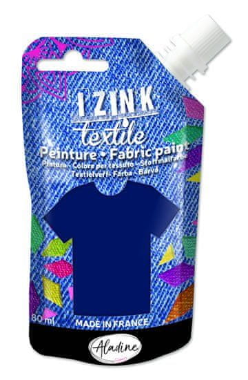 Aladine Barva za tekstil IZINK Textile - temno modra, 80 ml