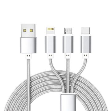Northix Polnilni kabel 3 v 1 - srebrn