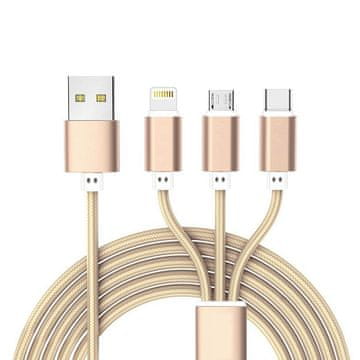 Northix Polnilni kabel 3 v 1 - Zlat