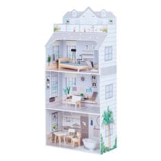 Teamson Olivijin mali svet - 12-palčna 3-nadstropna luksuzna hiša za lutke z ustreznimi dodatki (siva)