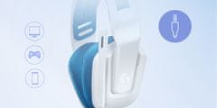 G335 gaming slušalke, bele (981-001018)