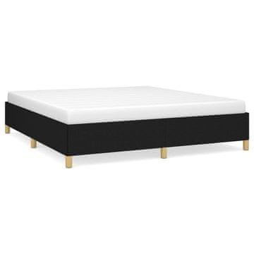 Vidaxl Posteljni okvir z vzmetmi črn 160x200 cm blago