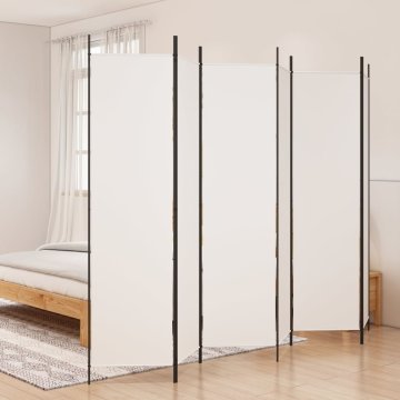 Vidaxl vidaXL 6-delna sobna pregrada, bela, 300 x 200 cm, blago
