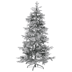 Beliani Zasneženo umetno božično drevo 210 cm belo TOMICHI