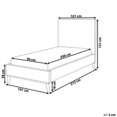 Beliani Oblazinjena roza postelja 90x200 cm BAYONNE