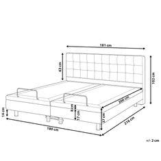Beliani Oblazinjena postelja sive barve z električnim pomikom 180x200 cm DUKE