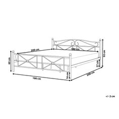 Beliani Črna kovinska postelja z okvirjem 180 x 200 cm RODEZ