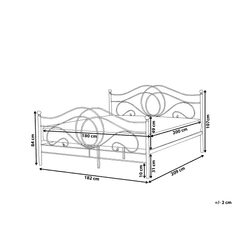 Beliani Dekorativna črna kovinska postelja 180x200 cm LYRA