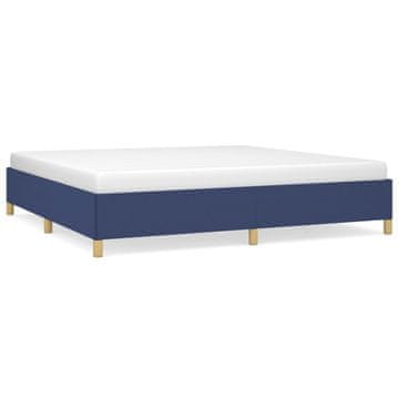 Vidaxl Posteljni okvir brez vzmetnice moder 200x200 cm blago