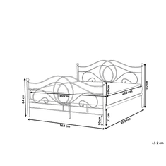 Beliani Dekorativna črna kovinska postelja 160x200 cm LYRA