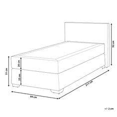 Beliani Kontinentalna oblazinjena siva postelja 90 x 200 cm PRESIDENT