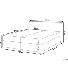 Beliani Siva oblazinjena kontinentalna postelja 160x200 PRESIDENT