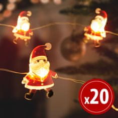 Family Christmas LED svetlobni niz na baterije božički 20 LED diod 2,2 metra toplo bela 2 x AA