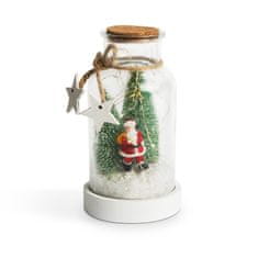 Family Christmas Božična LED dekoracija steklenička z božičkom in božičnim drevesom