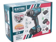 Extol Industrial Udarni vijačnik 1/2" baterija SHARE20V, 250Nm, BREZ KRTAČK, 20V Li-ion, brez baterije in polnilca