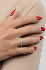 Brilio Silver Bleščeč pozlačen prstan s prozornimi cirkoni RI059Y (Obseg 60 mm)