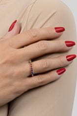 Brilio Silver Decenten pozlačen prstan z barvnimi cirkoni RI063Y (Obseg 50 mm)