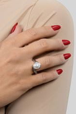 Brilio Silver Očarljiv srebrn prstan s pravim biserom RI061W (Obseg 50 mm)
