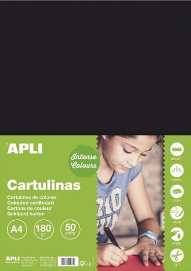 Apli Barvni papir A4 170 g - črn 50 kosov