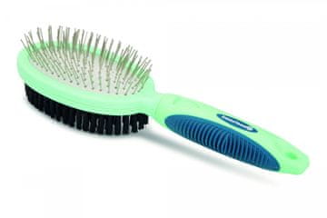 Beeztees Obojestranska krtača s ščetinami in konicami iz nerjavečega jekla 25cm